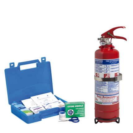 Estintore Con Cartello Segnalazione Estintore A Polvere 6 Kg - Capacità 34A-233BC, Certificato Con Staffa E Cartello Estintore Polvere